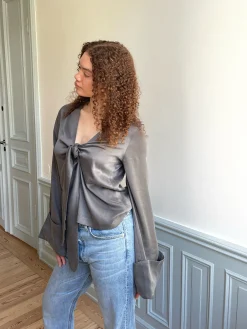 Djerf Avenue Tie Top Langarmad Storm Online