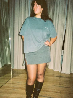 Djerf Avenue T-Shirt Tvattad Gra Sale