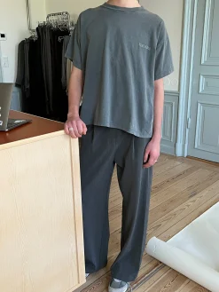 Djerf Avenue T-Shirt Tvattad Gra Sale