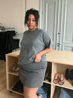 Djerf Avenue T-Shirt Tvattad Gra Sale