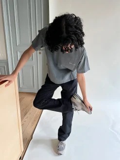 Djerf Avenue T-Shirt Tvattad Gra Sale