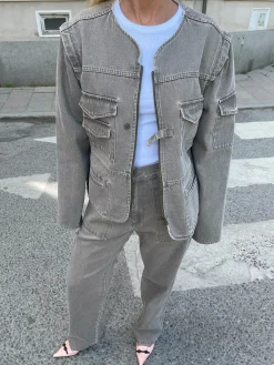 Djerf Avenue Utility Jacka Brun New